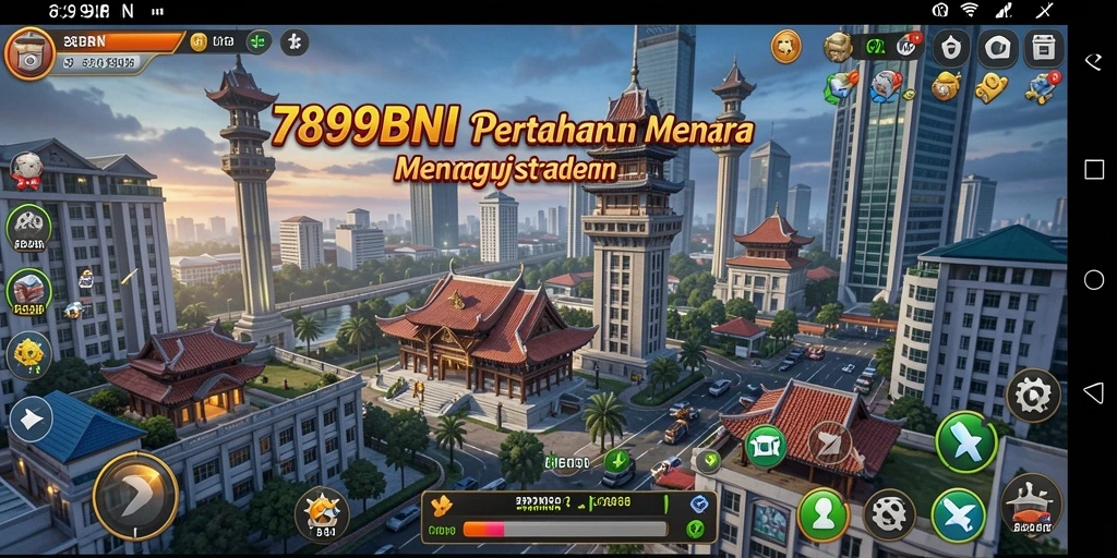 Gameplay seru Tower Defense di 789BNI dengan menara strategis.