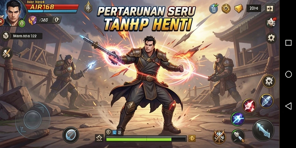 Tampilan seru gameplay AIR168 dengan aksi pertarungan yang mendebarkan.