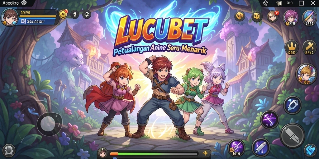 Gameplay LUCUBET yang menampilkan karakter anime favorit.