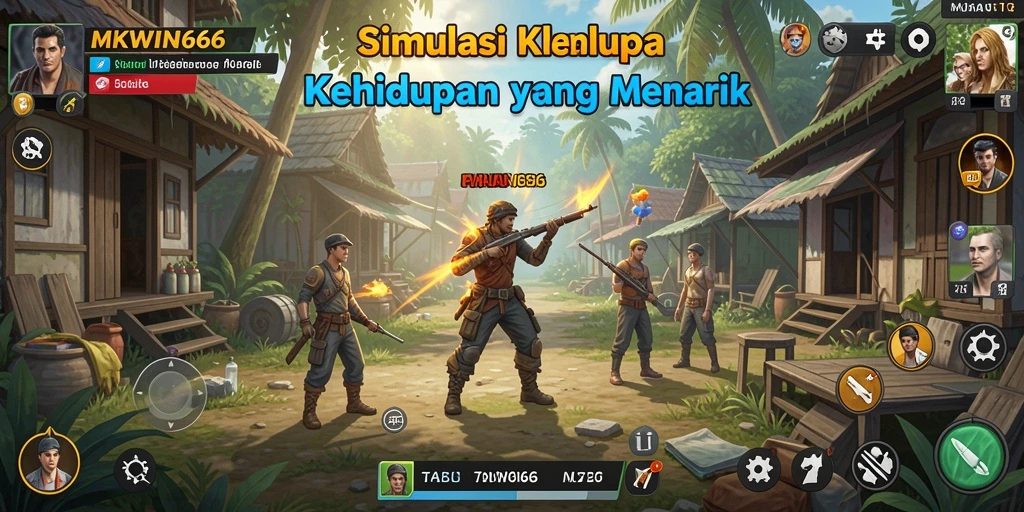 Screenshot gameplay <strong>MKWIN666</strong> menunjukkan interaksi karakter yang dinamis dan desain dunia yang menarik.