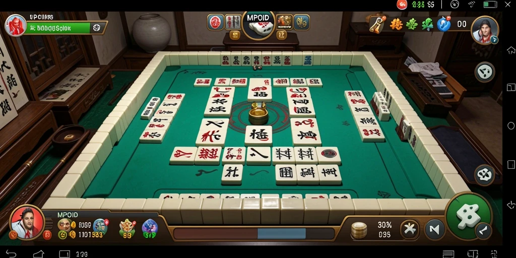 Screenshot utama MPOID menampilkan gameplay seru dari Mahjong.