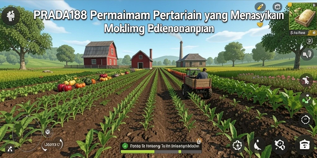 Tampilan gameplay dari PRADA188 menunjukkan pengalaman pertanian yang seru dan menyenangkan.
