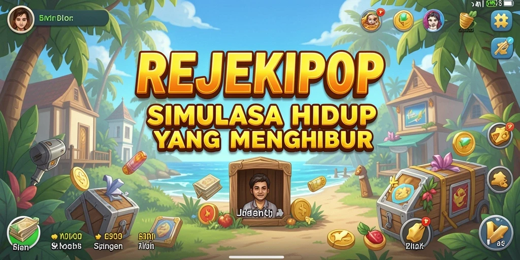 Screenshot gameplay REJEKIPOP yang menunjukkan aktivitas menarik di dunia simulasi.