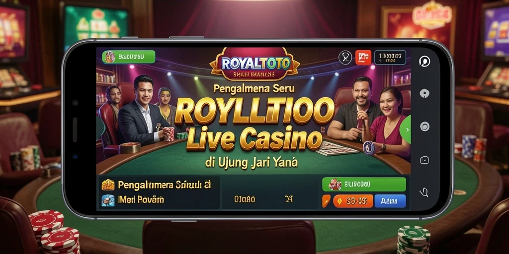 Screenshot gameplay ROYALTOTO menunjukkan dealer profesional dan pemain yang terlibat.