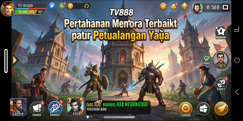 Screenshot gameplay TV888 menampilkan aksi pertahanan menara yang epik.