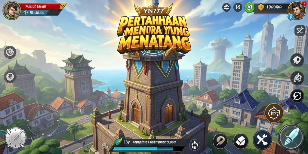 Gameplay menara pertahanan dengan strategi yang mendalam.